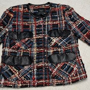 Smythe Multicolor Tweed Blazer with Black Accents